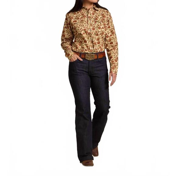 NEW SCHAEFER OUTFITTER western stretch snap shirt in country rose - Picture 2 of 5